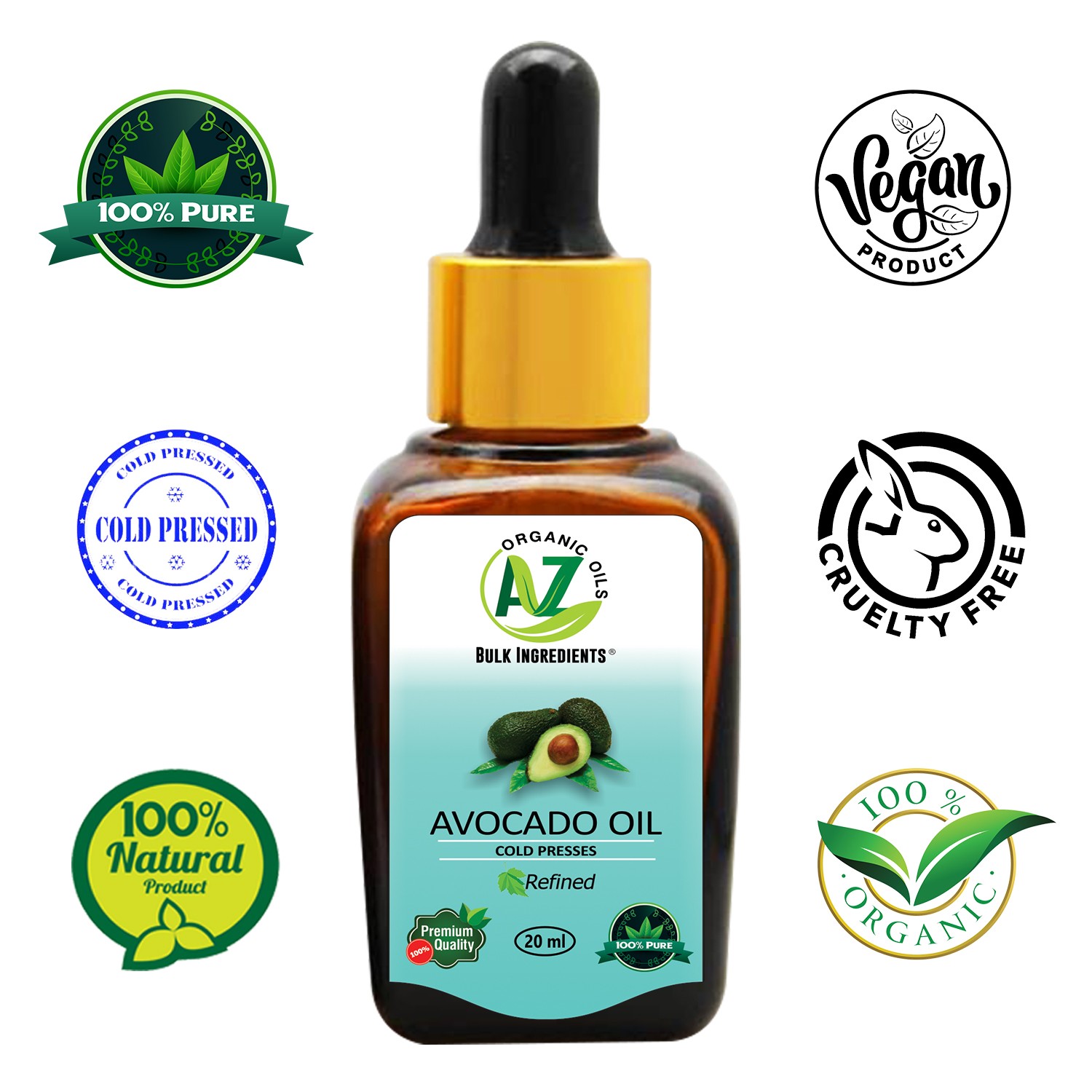 AVOCADO OIL VIRGIN ORGANIC AZ Organic Oils 100 Natural Essential